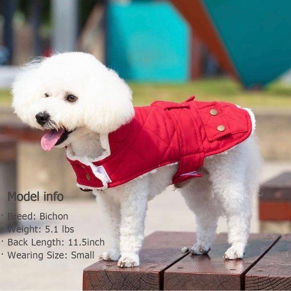 Kyeese Red Quilted Dog Jacket - Picture 1 of 6